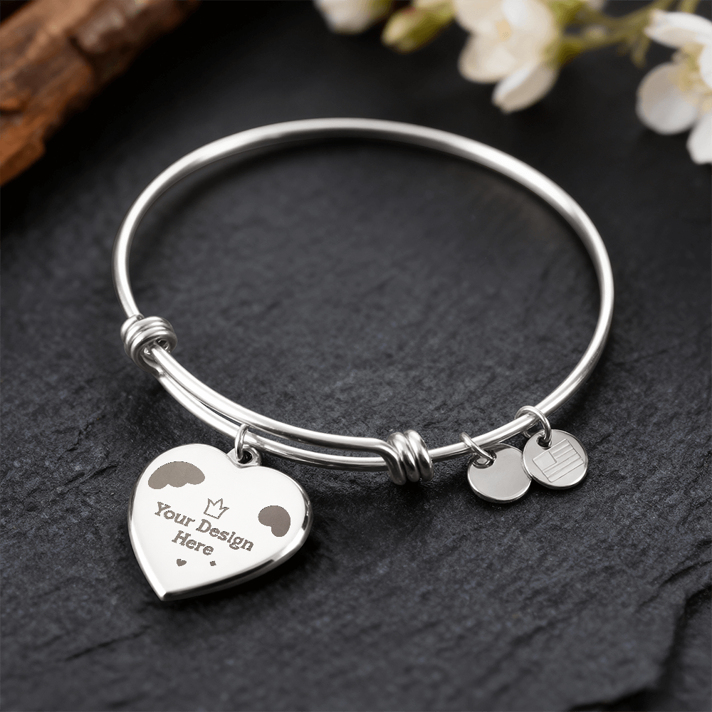 Heart Bangle with Engraving