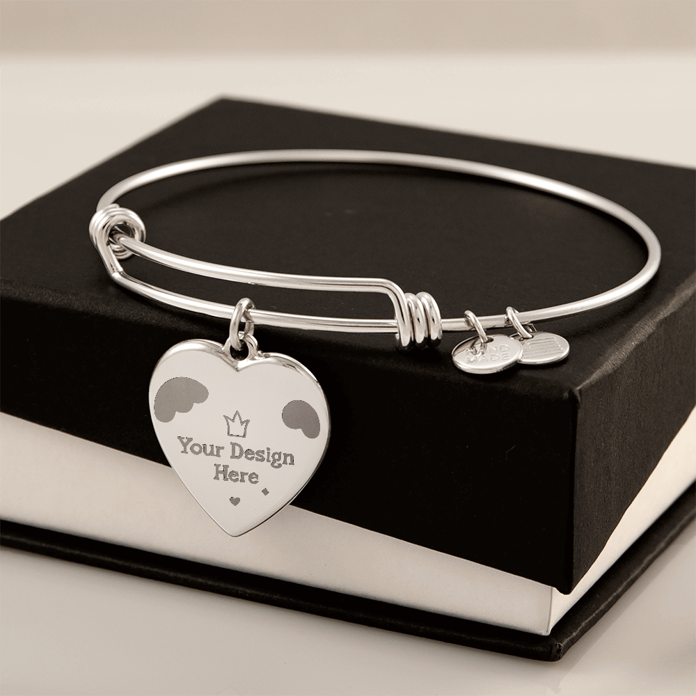 Heart Bangle with Engraving