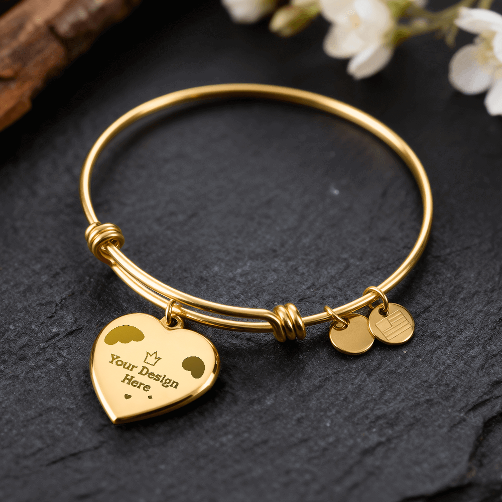 Heart Bangle with Engraving