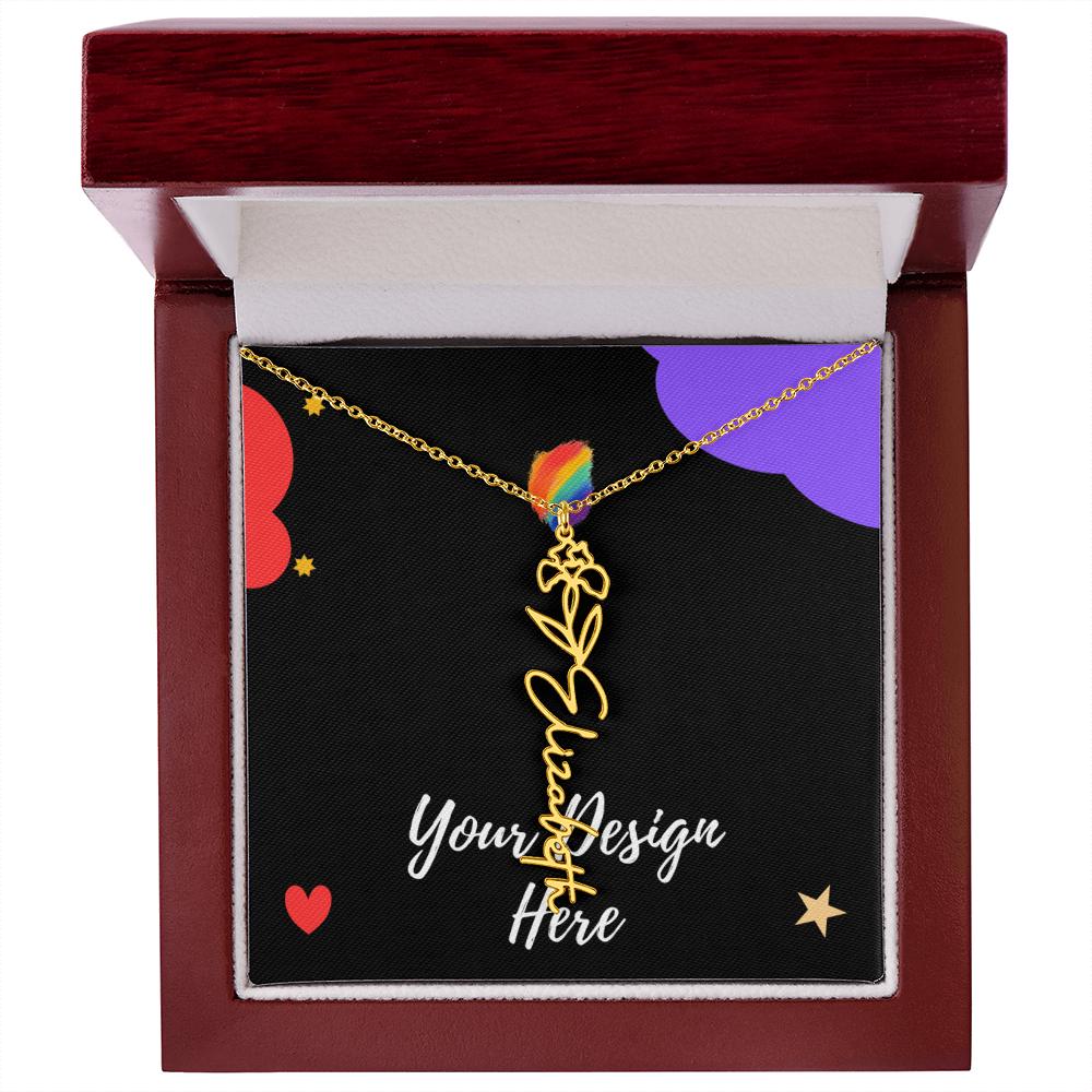 Flower Name Necklace