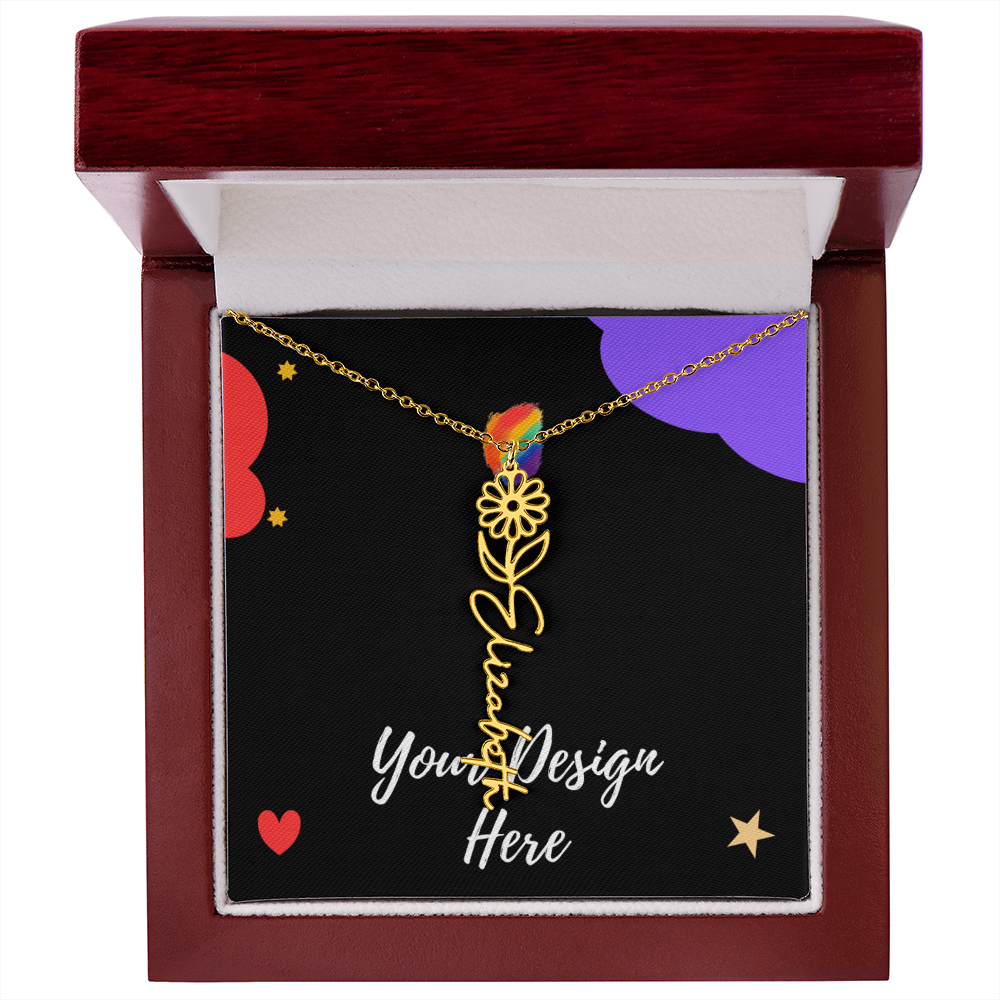 Flower Name Necklace