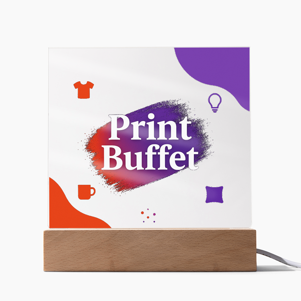 Custom Made Square Acrylic Plaque - Stunning Decoration with LED Light - PrintBuffet