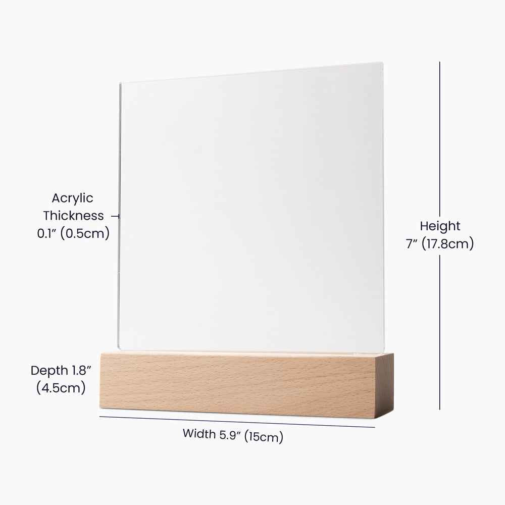 Custom Made Square Acrylic Plaque - Stunning Decoration with LED Light - PrintBuffet