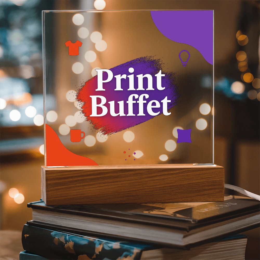 Custom Made Square Acrylic Plaque - Stunning Decoration with LED Light - PrintBuffet