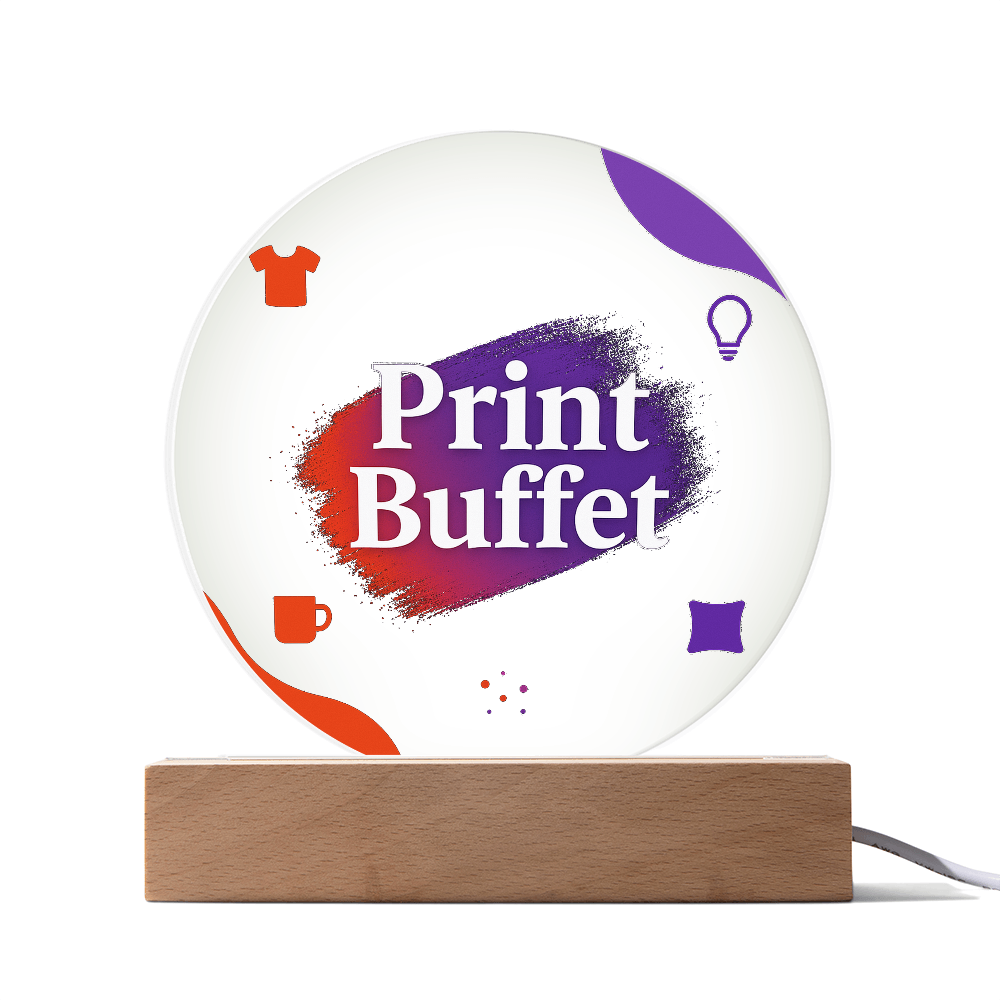 Printed Circle Acrylic Plaque with Led Light - PrintBuffet