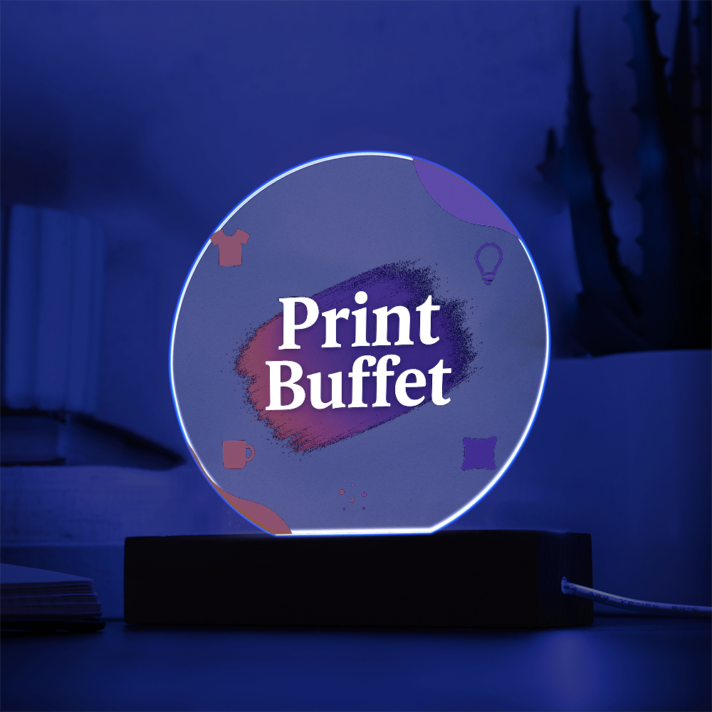 Printed Circle Acrylic Plaque with Led Light - PrintBuffet