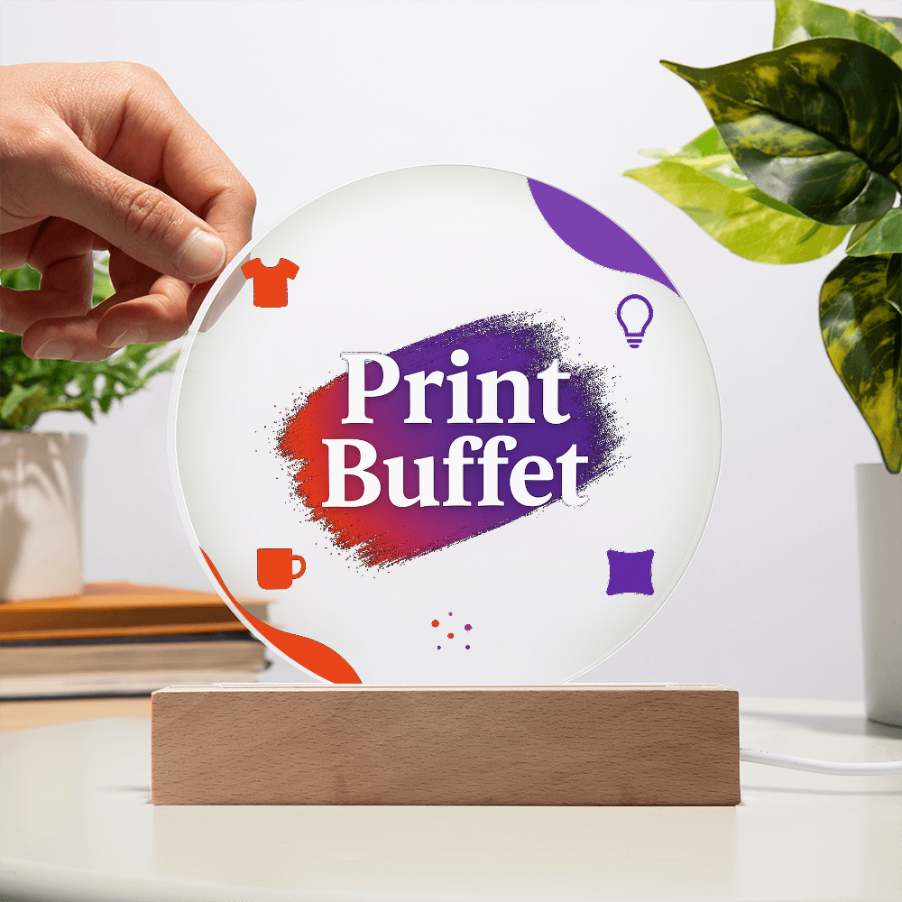 Printed Circle Acrylic Plaque with Led Light - PrintBuffet
