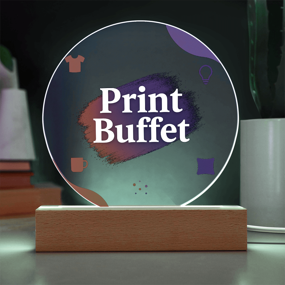 Printed Circle Acrylic Plaque with Led Light - PrintBuffet