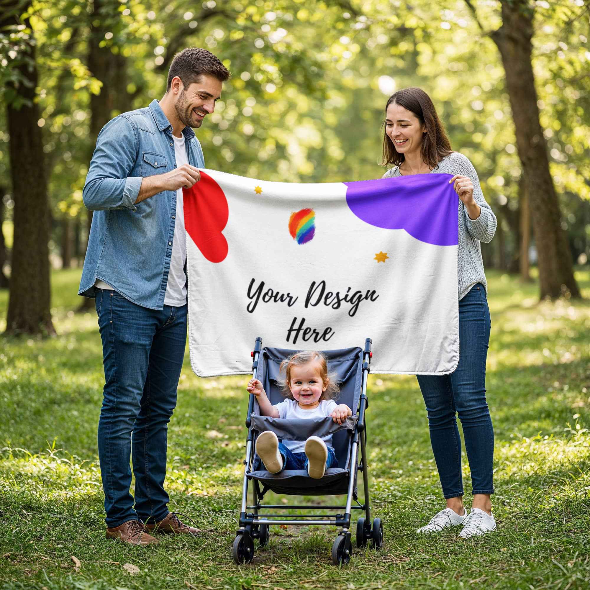 Landscape Design Sherpa Fleece Blanket