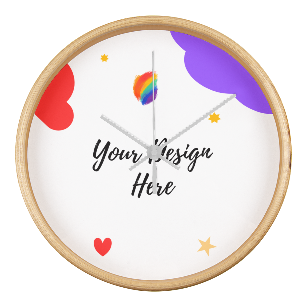 Wooden Frame Clock - Upload Your Design