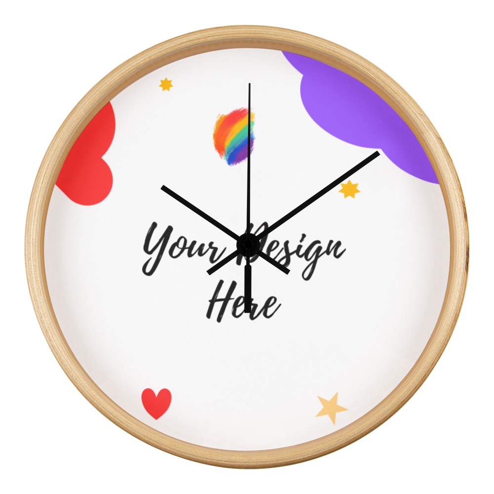 Wooden Frame Clock - Upload Your Design