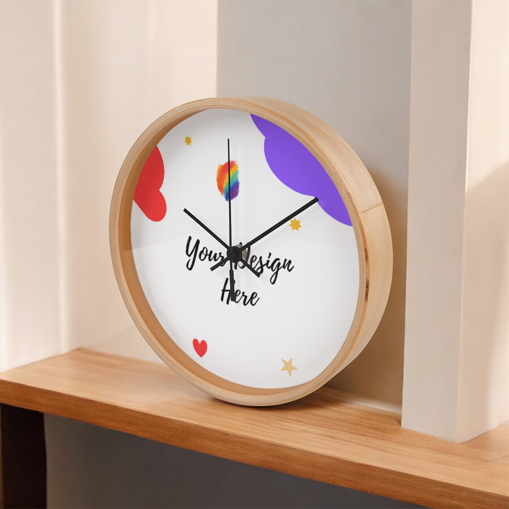 Wooden Frame Clock - Upload Your Design