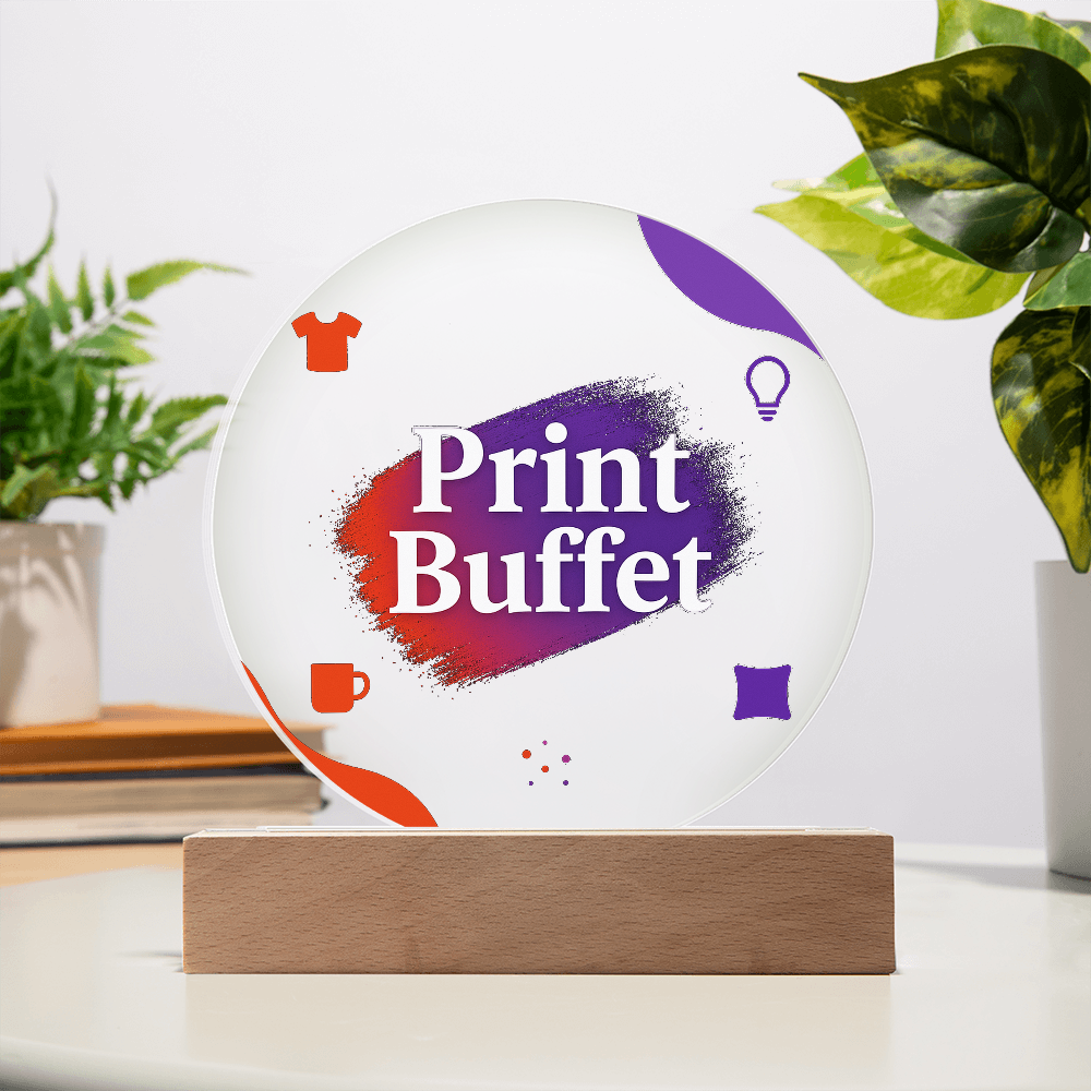 Printed Circle Acrylic Plaque with Led Light - PrintBuffet