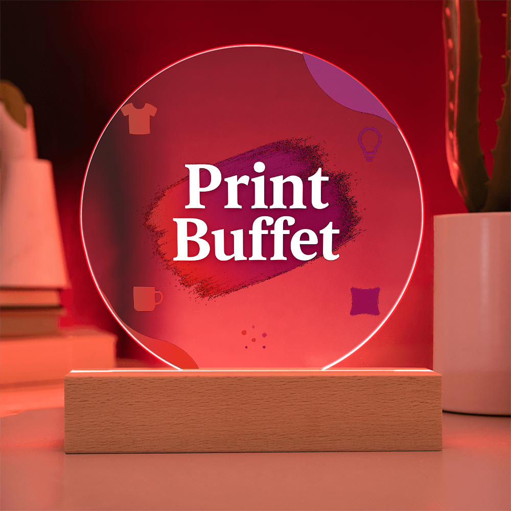 Printed Circle Acrylic Plaque with Led Light - PrintBuffet
