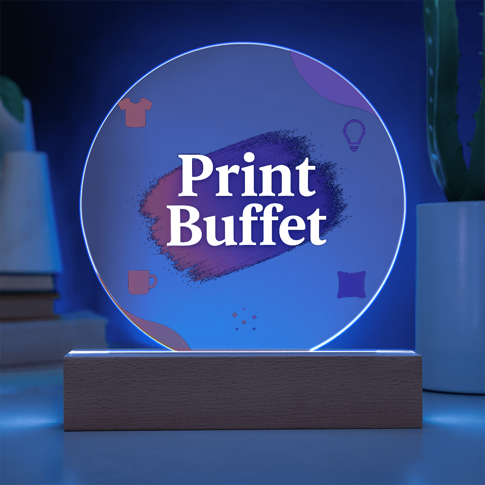 Printed Circle Acrylic Plaque with Led Light - PrintBuffet