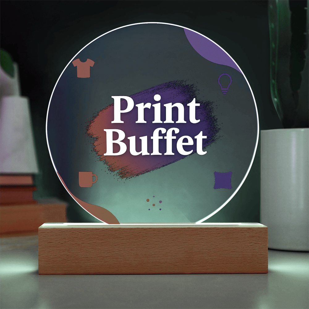 Printed Circle Acrylic Plaque with Led Light - PrintBuffet