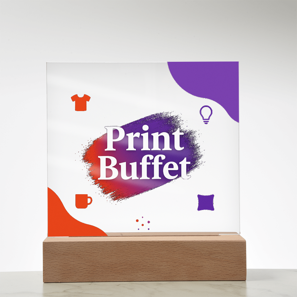 Custom Made Square Acrylic Plaque - Stunning Decoration with LED Light - PrintBuffet