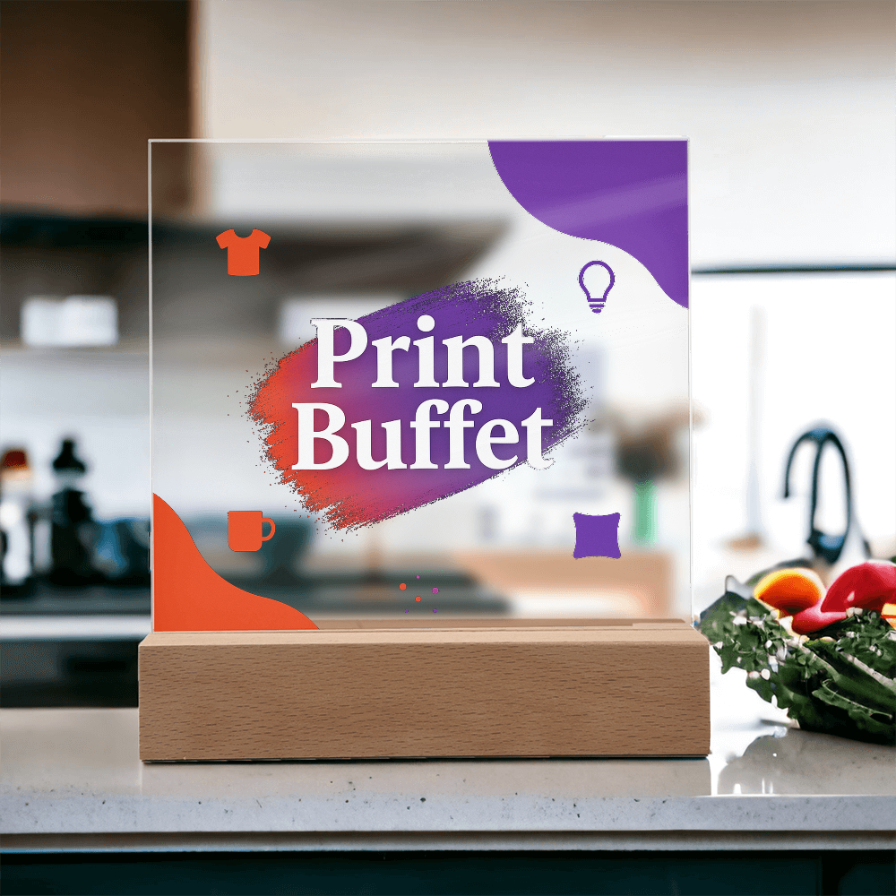 Custom Made Square Acrylic Plaque - Stunning Decoration with LED Light - PrintBuffet