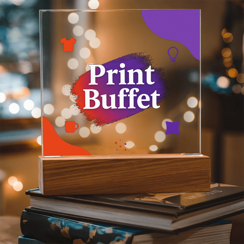 Custom Made Square Acrylic Plaque - Stunning Decoration with LED Light - PrintBuffet