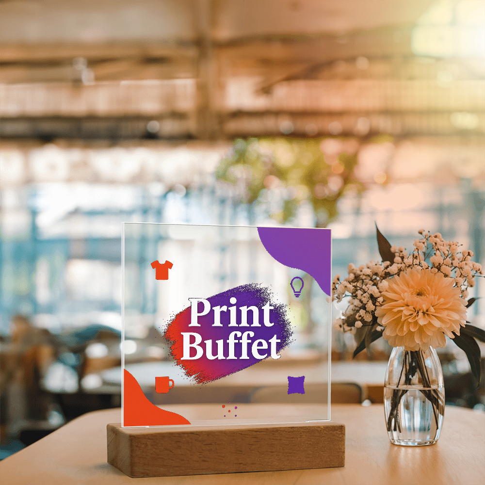 Custom Made Square Acrylic Plaque - Stunning Decoration with LED Light - PrintBuffet