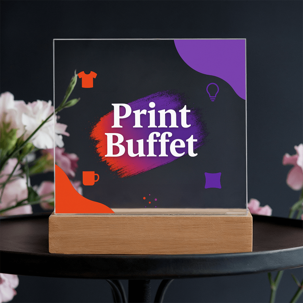 Custom Made Square Acrylic Plaque - Stunning Decoration with LED Light - PrintBuffet