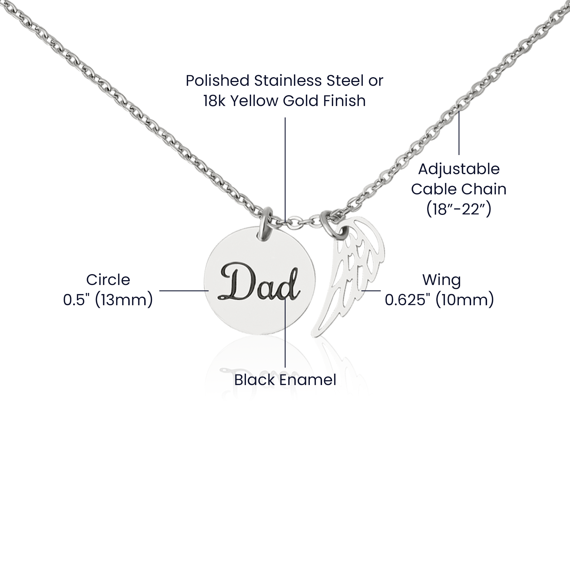 Memorial Necklace for Dads - PrintBuffet