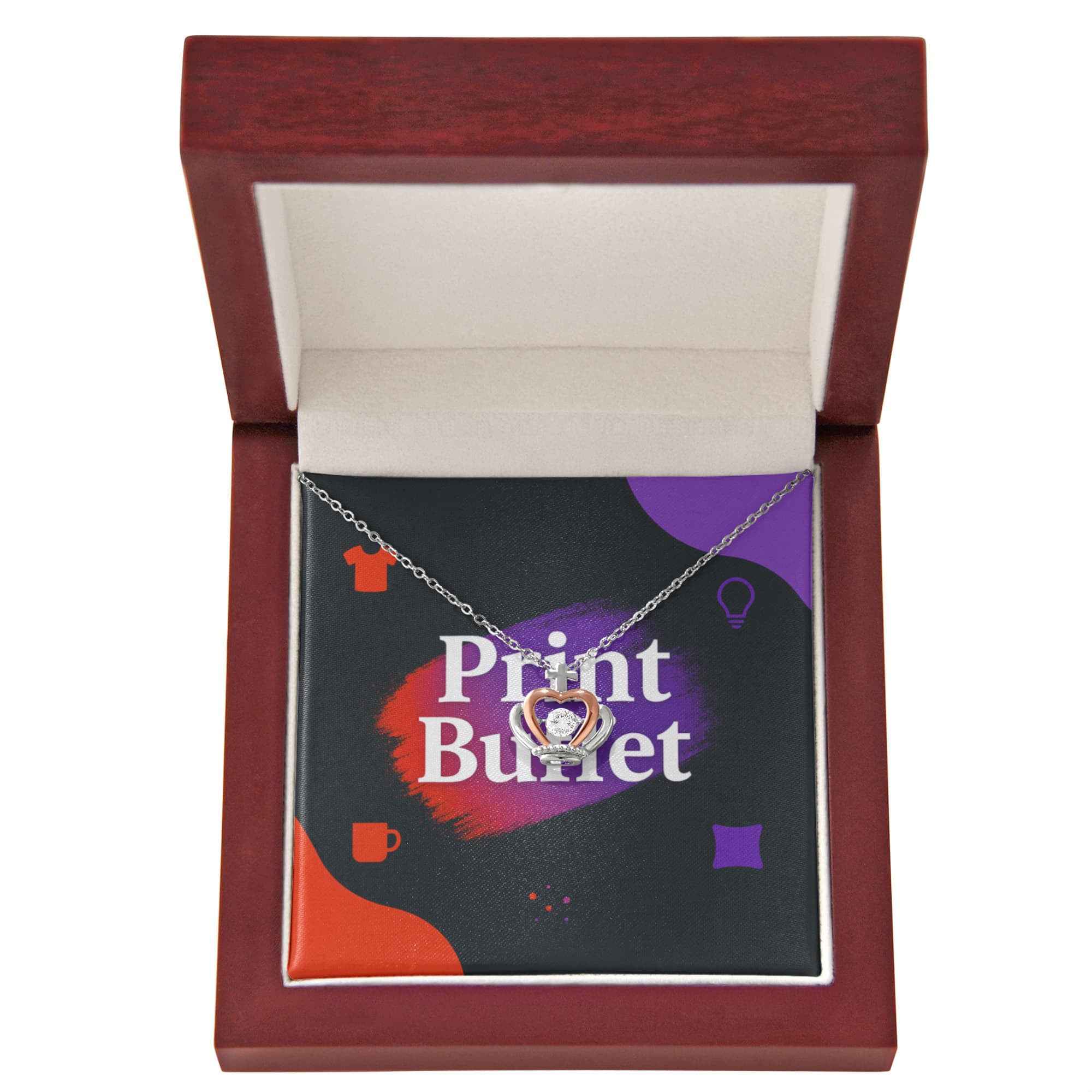 Crown Pendant Necklace - Elegant Royalty for Every Occasion - PrintBuffet