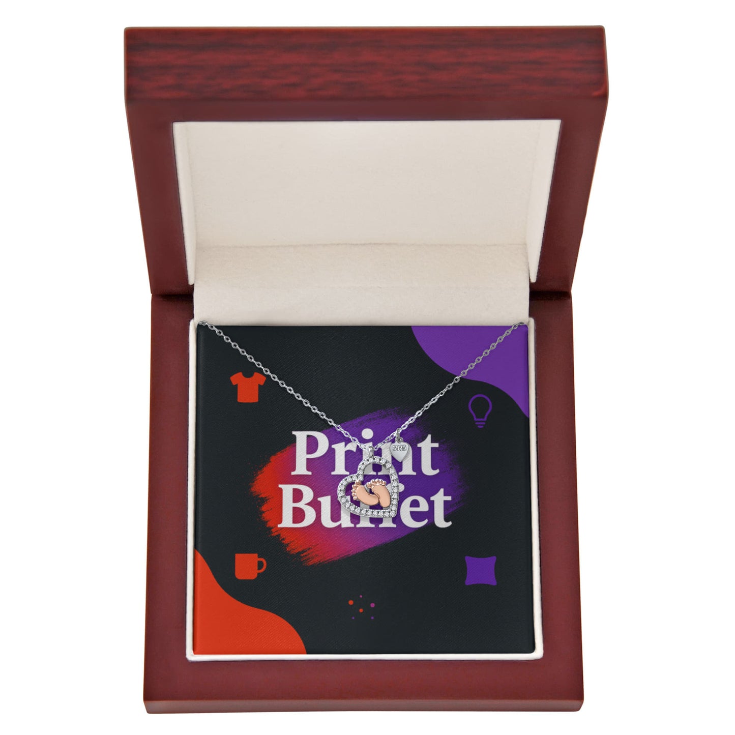 Baby Feet Heart Necklace