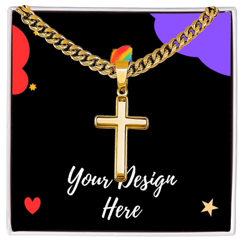 Artisan Cross with Cuban Link Chain - PrintBuffet
