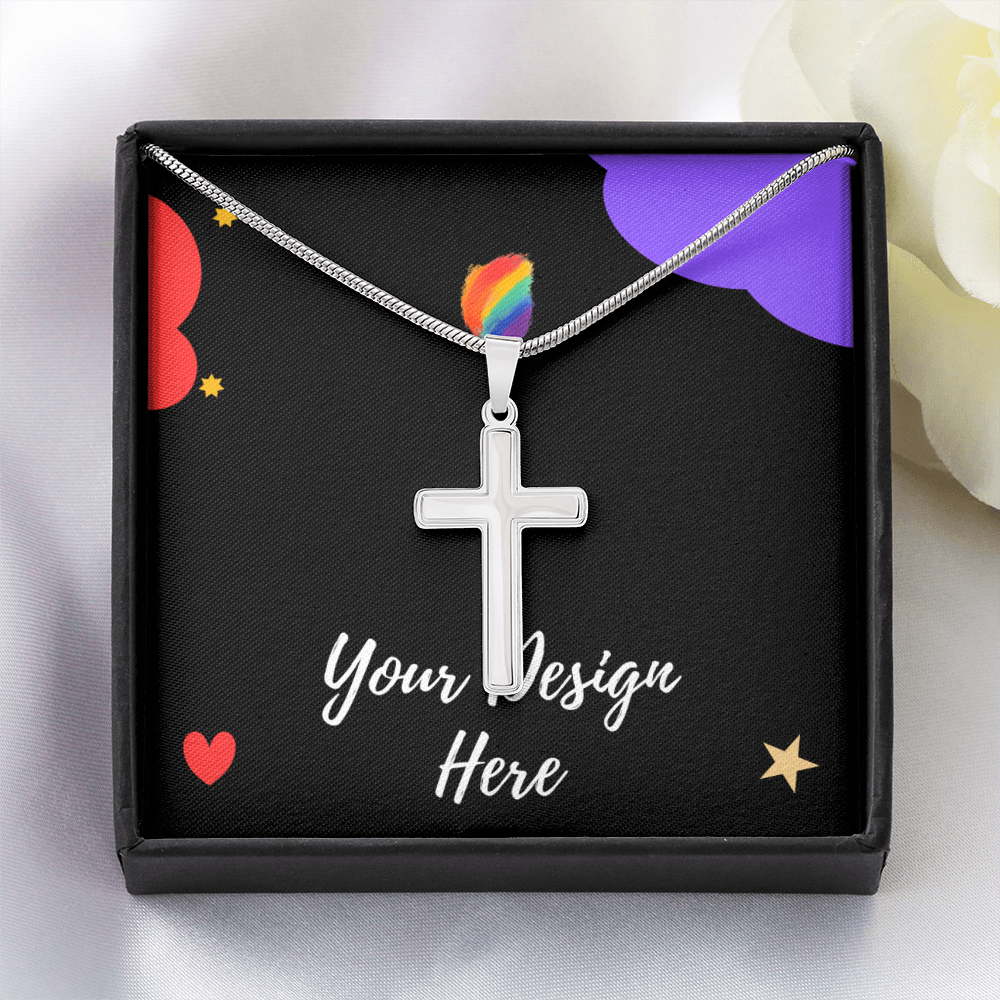 Artisan Cross Necklace with Snake Chain