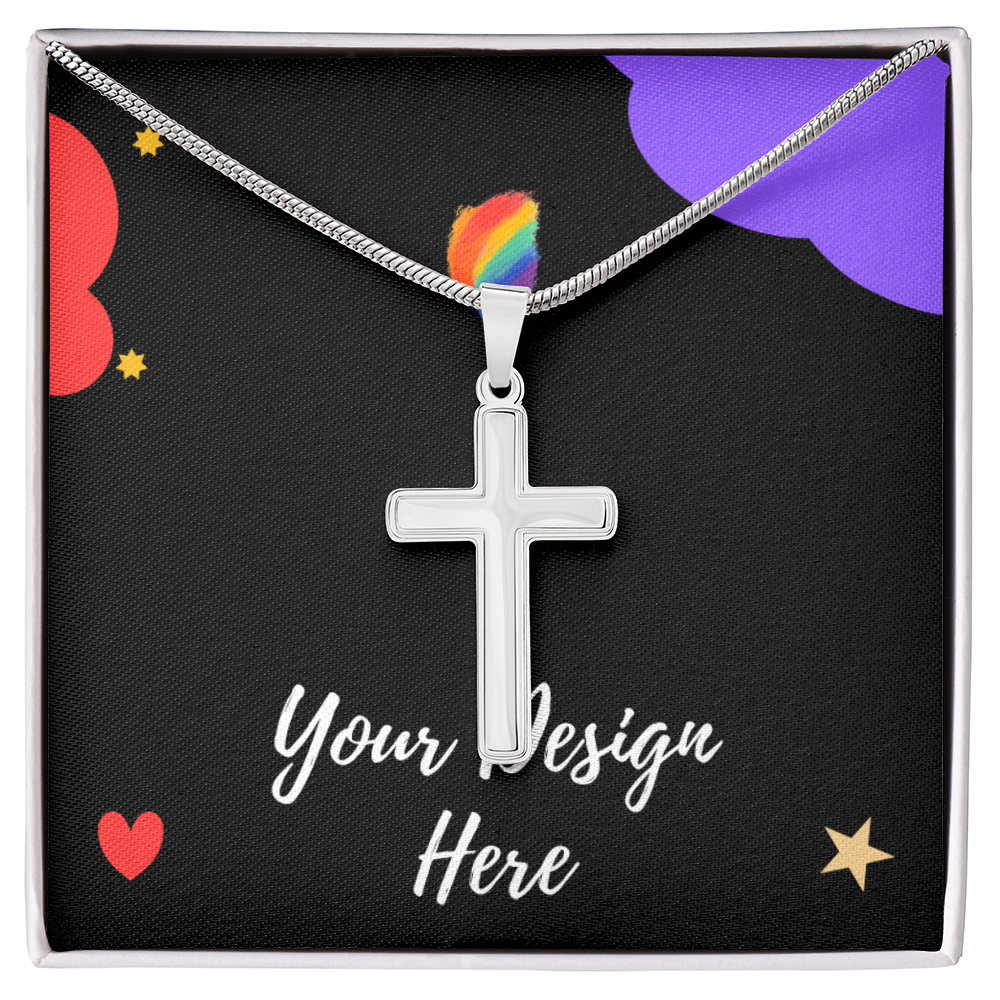 Artisan Cross Necklace with Snake Chain