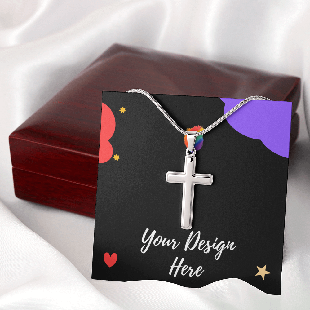 Artisan Cross Necklace with Snake Chain