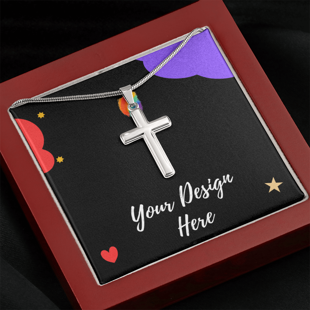 Artisan Cross Necklace with Snake Chain