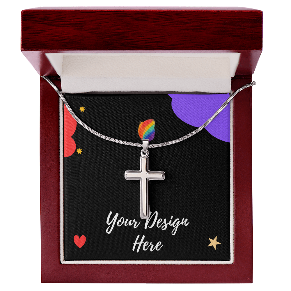 Artisan Cross Necklace with Snake Chain