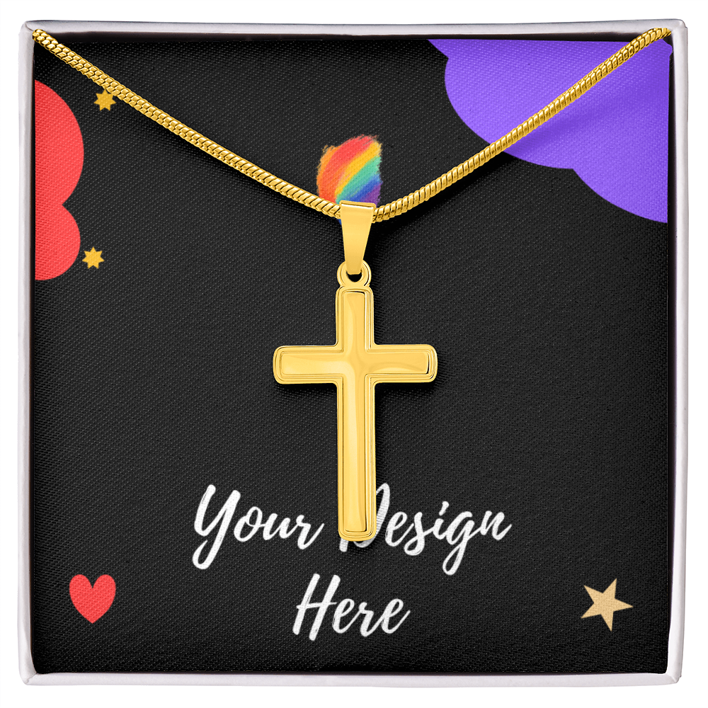 Artisan Cross Necklace with Snake Chain