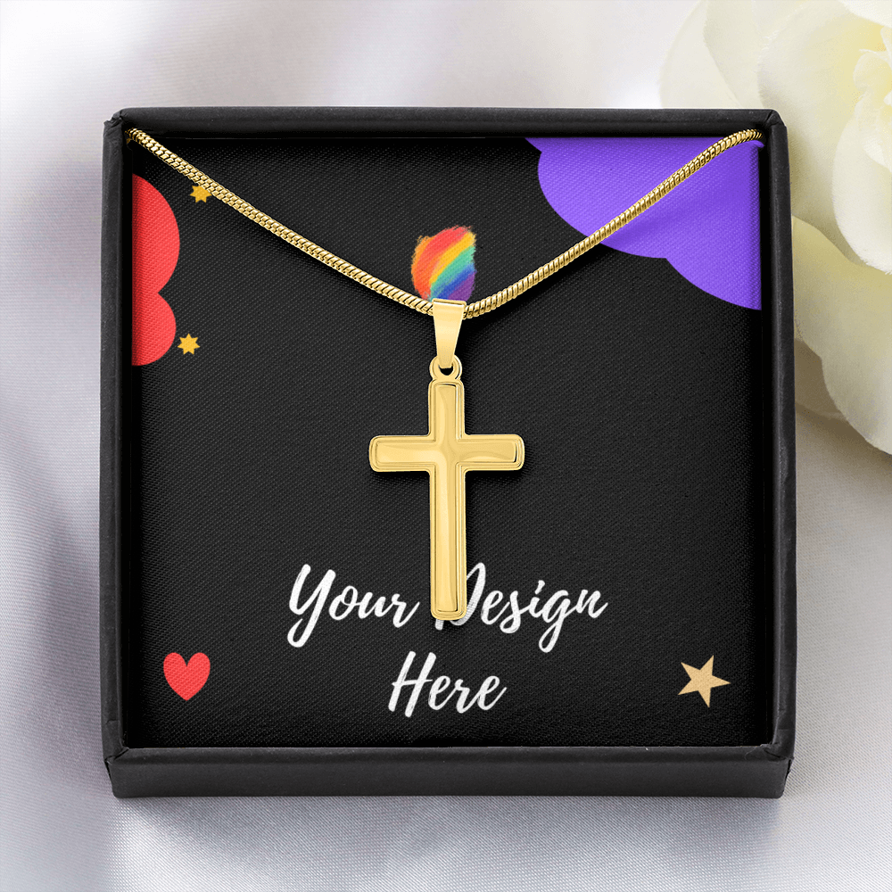 Artisan Cross Necklace with Snake Chain