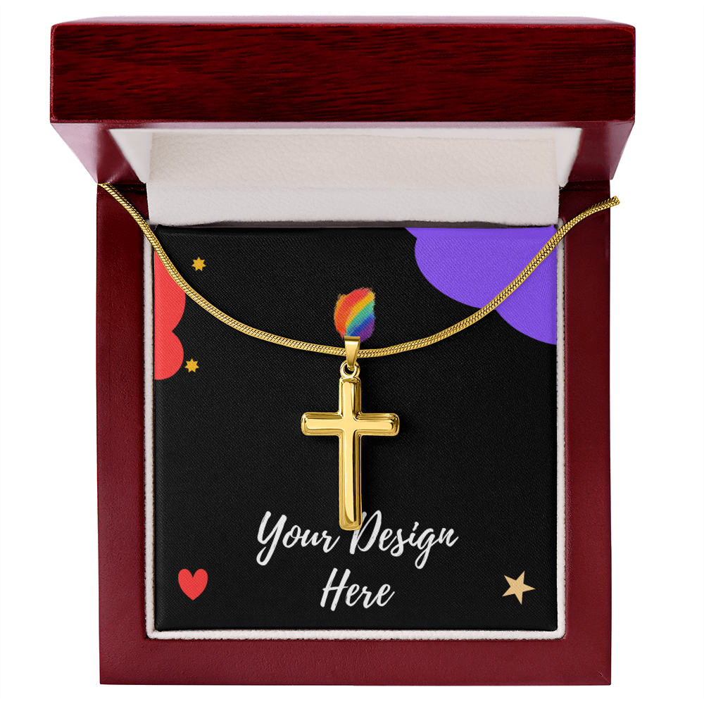 Artisan Cross Necklace with Snake Chain